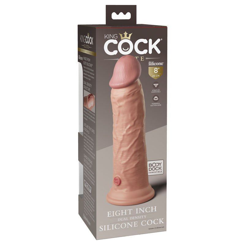 King Cock Elite 8'' Dual Density Cock - Flesh - Flesh 20.3 cm Dong – Sex toys NZ by Naughtyhut. Discreet delivery nationwide.