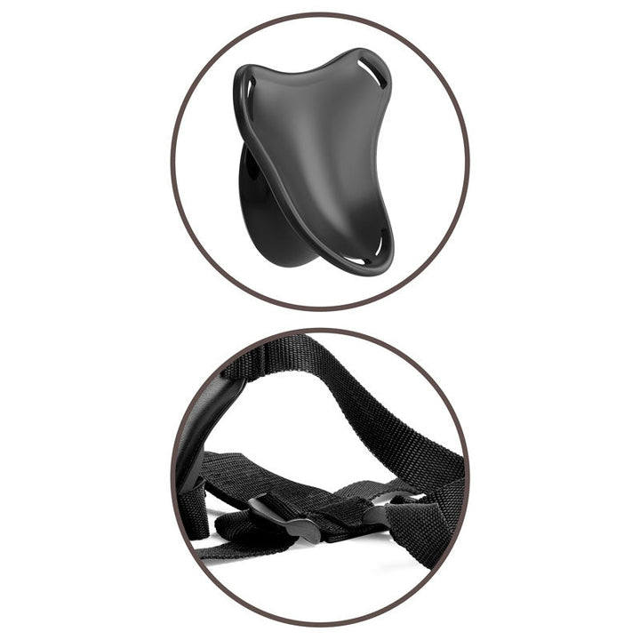 King Cock Elite Beginner's Body Dock Strap - On Harness - Black Adjustable Strap - On Harness (No probe included) – Sex toys NZ by Naughtyhut. Discreet delivery nationwide.