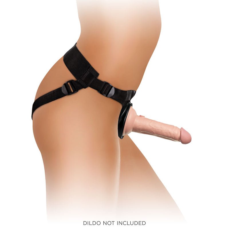 King Cock Elite Beginner's Body Dock Strap - On Harness - Black Adjustable Strap - On Harness (No probe included) – Sex toys NZ by Naughtyhut. Discreet delivery nationwide.