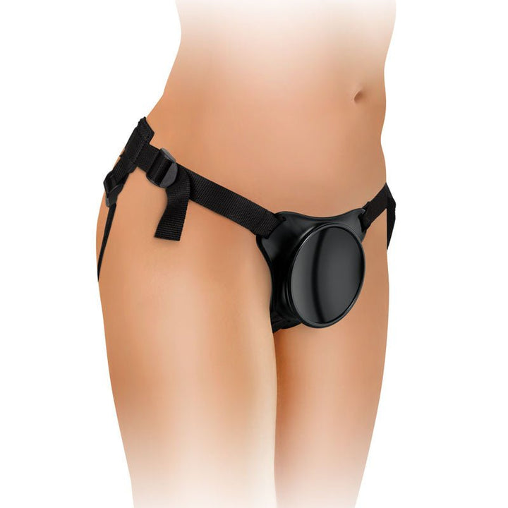 King Cock Elite Beginner's Body Dock Strap - On Harness - Black Adjustable Strap - On Harness (No probe included) – Sex toys NZ by Naughtyhut. Discreet delivery nationwide.