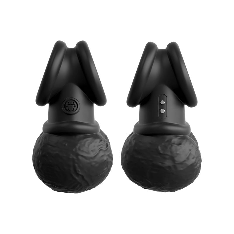 King Cock Elite The Crown Jewels Vibrating Silicone Balls - Black USB Rechargeable Vibrating Cock Ring – Sex toys NZ by Naughtyhut. Discreet delivery nationwide.