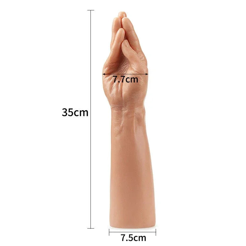 Magic Hand measurements: 35 cm tall, 7.7 cm across the hand, 7.5 cm base