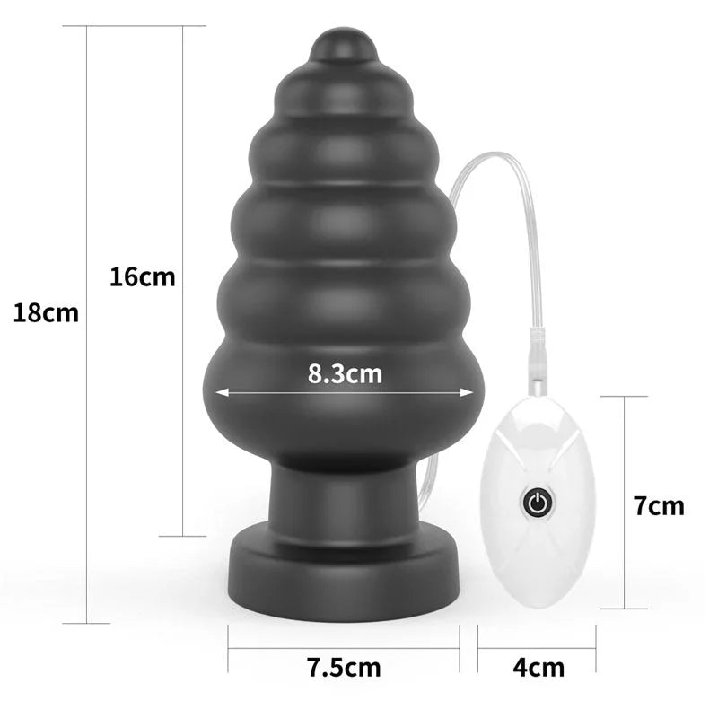 Anal Cracker measurements: 18 cm tall, 16 cm insertable, 8.3 cm wide, 7.5 cm base