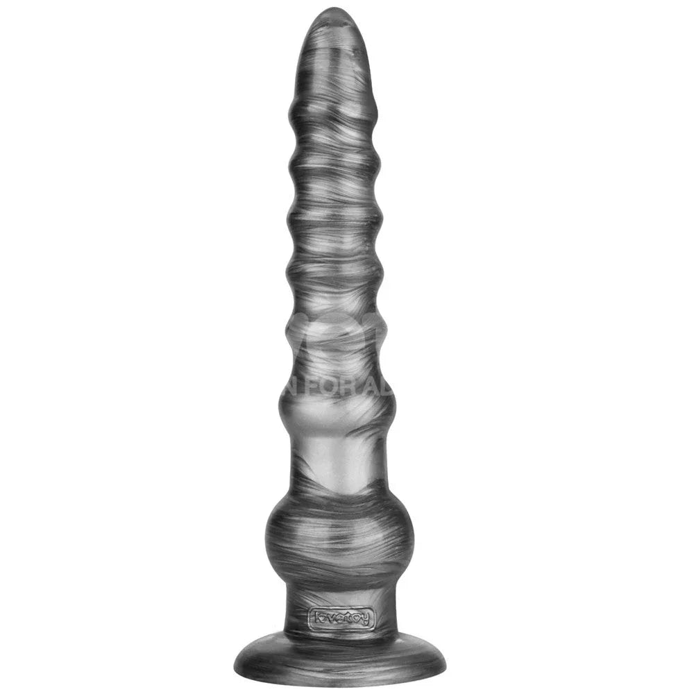 Vibrax Slider 12.5 inch in Grey standing upright on its suction base, ribbed swirl texture