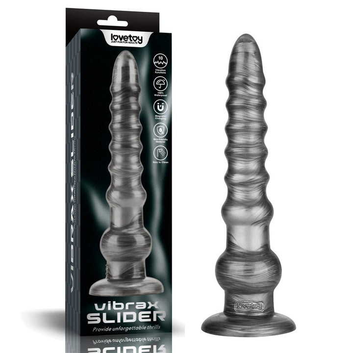 King Sized Vibrating Vibrax Slider - Grey 32.3 cm (12.5'') USB Rechargeable Vibrating Dildo – Sex toys NZ by Naughtyhut. Discreet delivery nationwide.