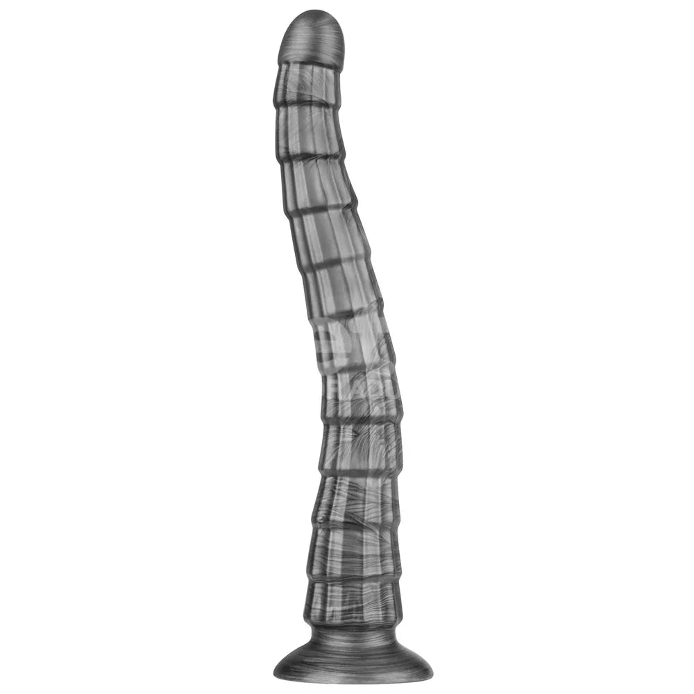Vibrax Slider 14.5 inch in Grey standing upright on its suction base, ringed shaft
