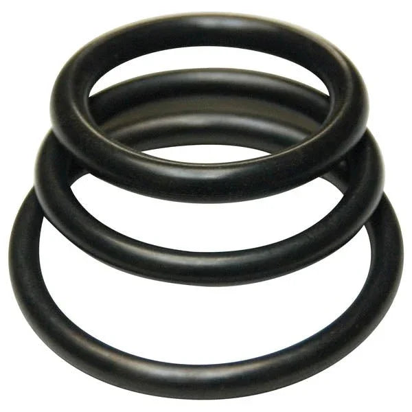 Stockroom Kinklab Rubber Cock Rings Set of 3, Black