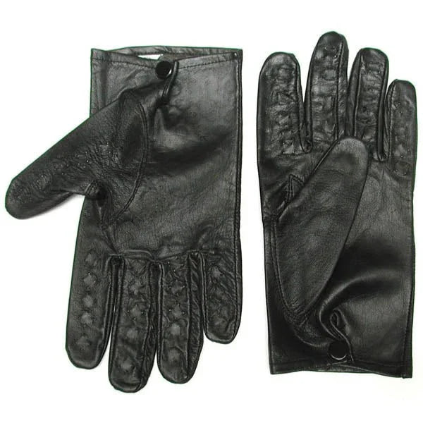 KinkLab Vampire Gloves size XL, black leather pair showing the spiked palm