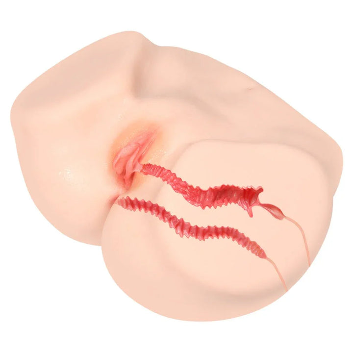 Red render of the Vanilla 004 vaginal and anal canals set inside the moulded hips