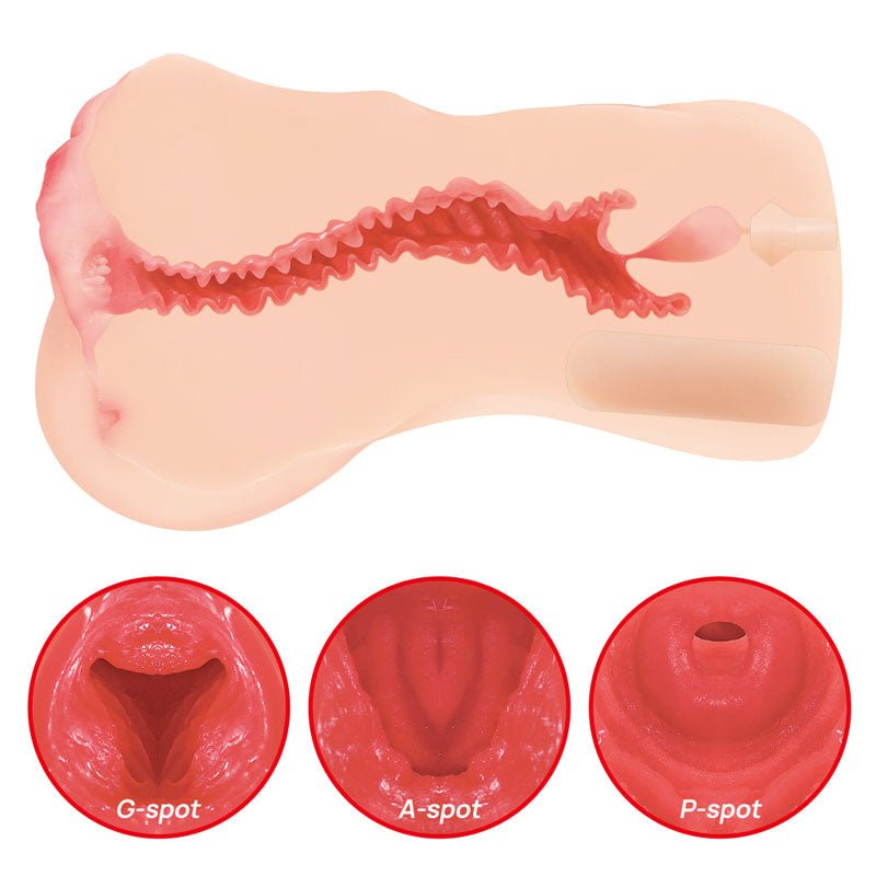 Buy Kokos Hanna Onahole 002 - Flesh Dual Layer Vagina Stroker – Naughtyhut NZ sex toys online. Discreet delivery & top brands.
