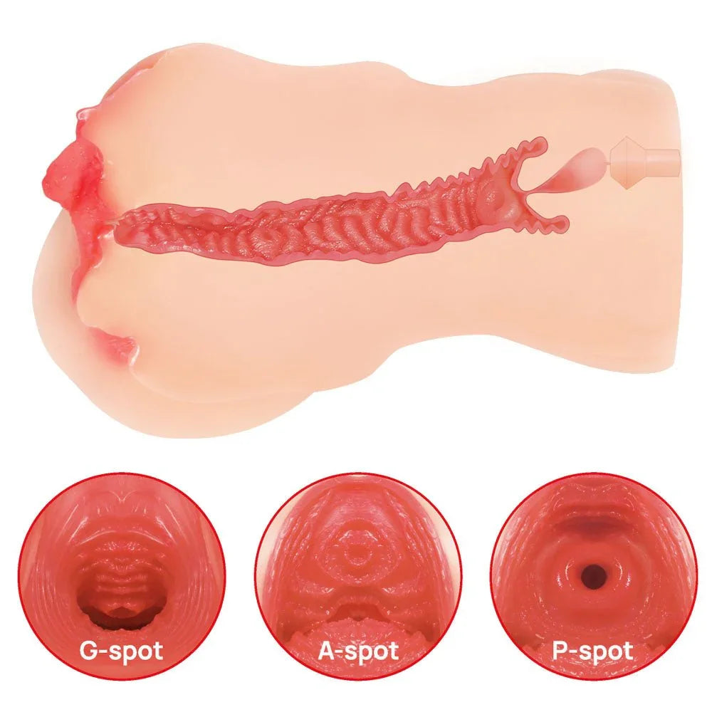 Side cutaway of the Maria 003 canal with G-spot, A-spot and P-spot texture close-ups