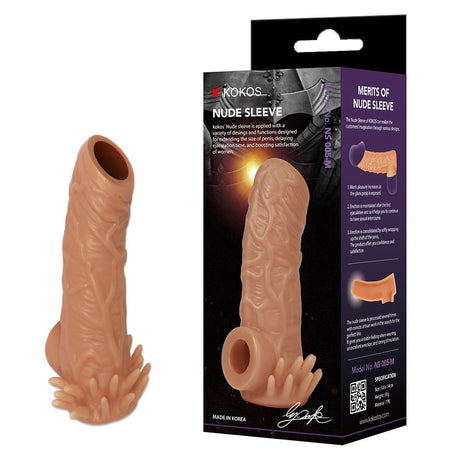 Buy Kokos Nude Sleeve 5 - Flesh Penis Extension Sleeve – Naughtyhut NZ sex toys online. Discreet delivery & top brands.