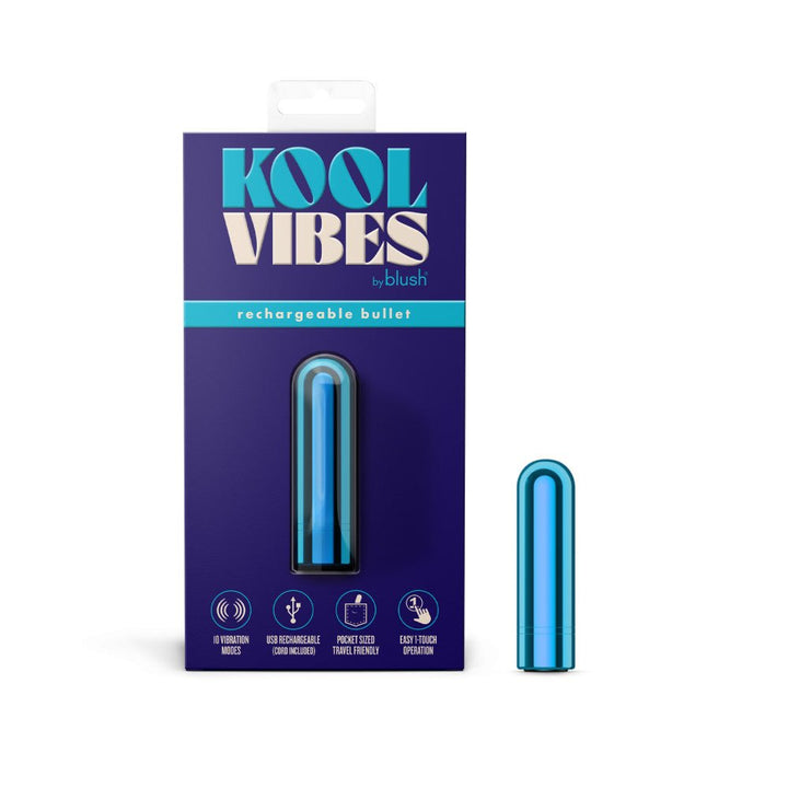 Kool Vibes - Rechargeable Mini Bullet - Blueberry - Blueberry 6.4 cm USB Rechargeable Bullet – Sex toys NZ by Naughtyhut. Discreet delivery nationwide.