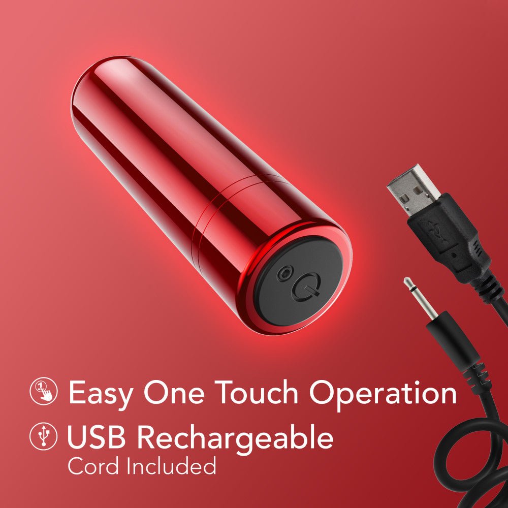 Buy Kool Vibes - Rechargeable Mini Bullet - Cherry - Red 6.4 cm USB Rechargeable Bullet – Naughtyhut NZ sex toys online. Discreet delivery & top brands.