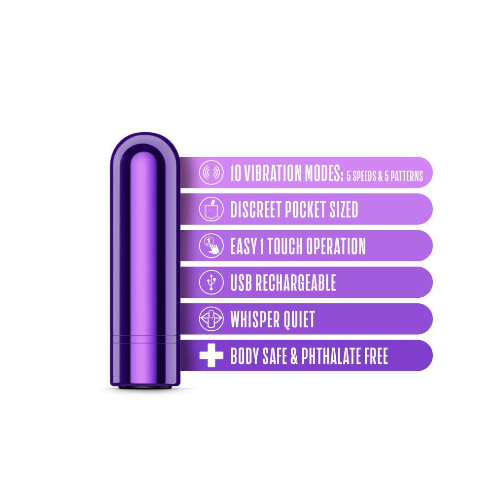 Buy Kool Vibes - Rechargeable Mini Bullet - Grape - Purple 6.4 cm USB Rechargeable Bullet – Naughtyhut NZ sex toys online. Discreet delivery & top brands.