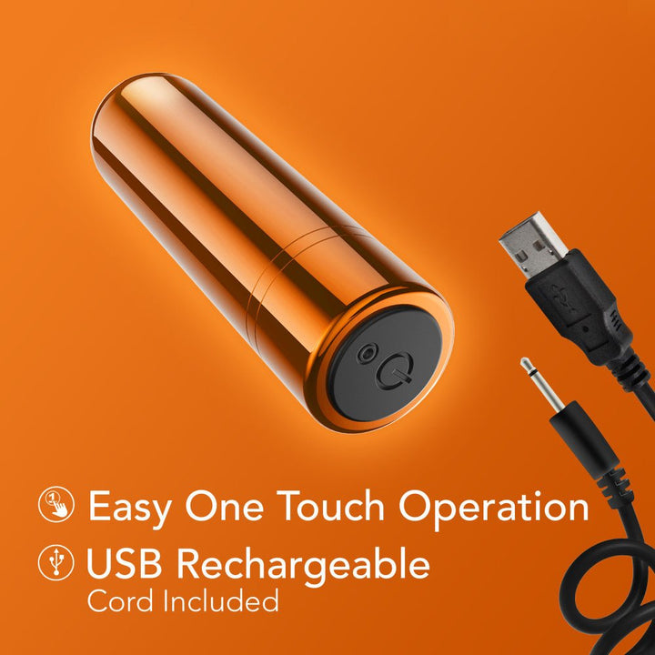Kool Vibes - Rechargeable Mini Bullet - Tangerine - Orange 6.4 cm USB Rechargeable Bullet – Sex toys NZ by Naughtyhut. Discreet delivery nationwide.