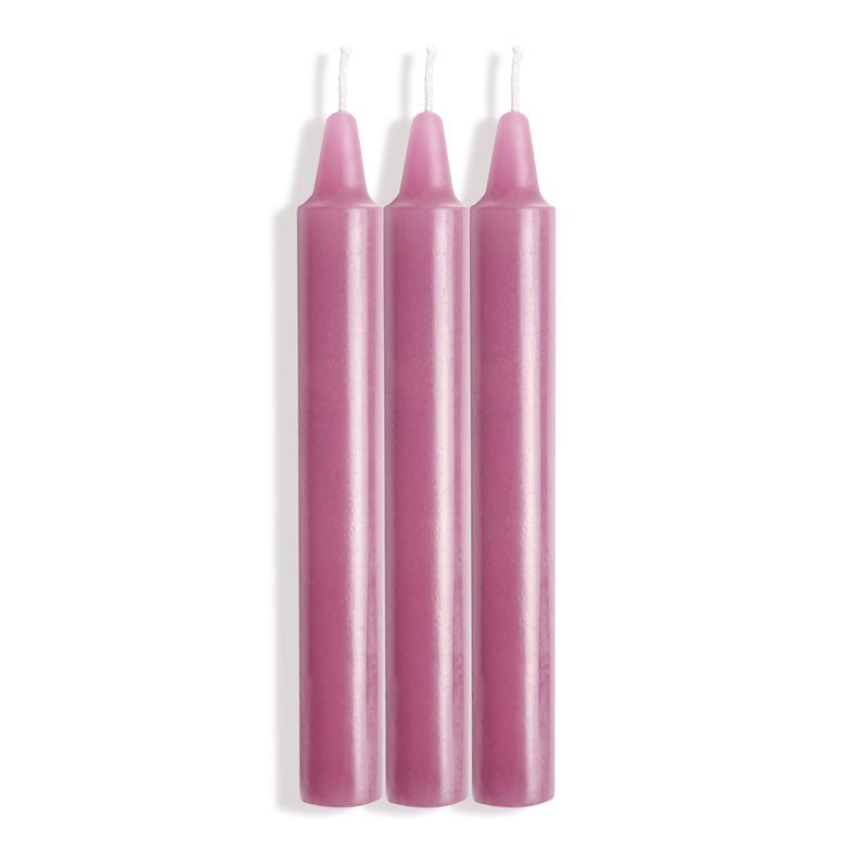 Buy LaCire Drip Pillar Candles - Violet - Violet Drip Candles - Set of 3 – Naughtyhut NZ sex toys online. Discreet delivery & top brands.