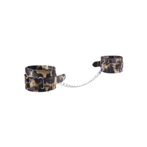 Leopard PU Leather Ankle Cuffs – Sex toys NZ by Naughtyhut. Discreet delivery nationwide.