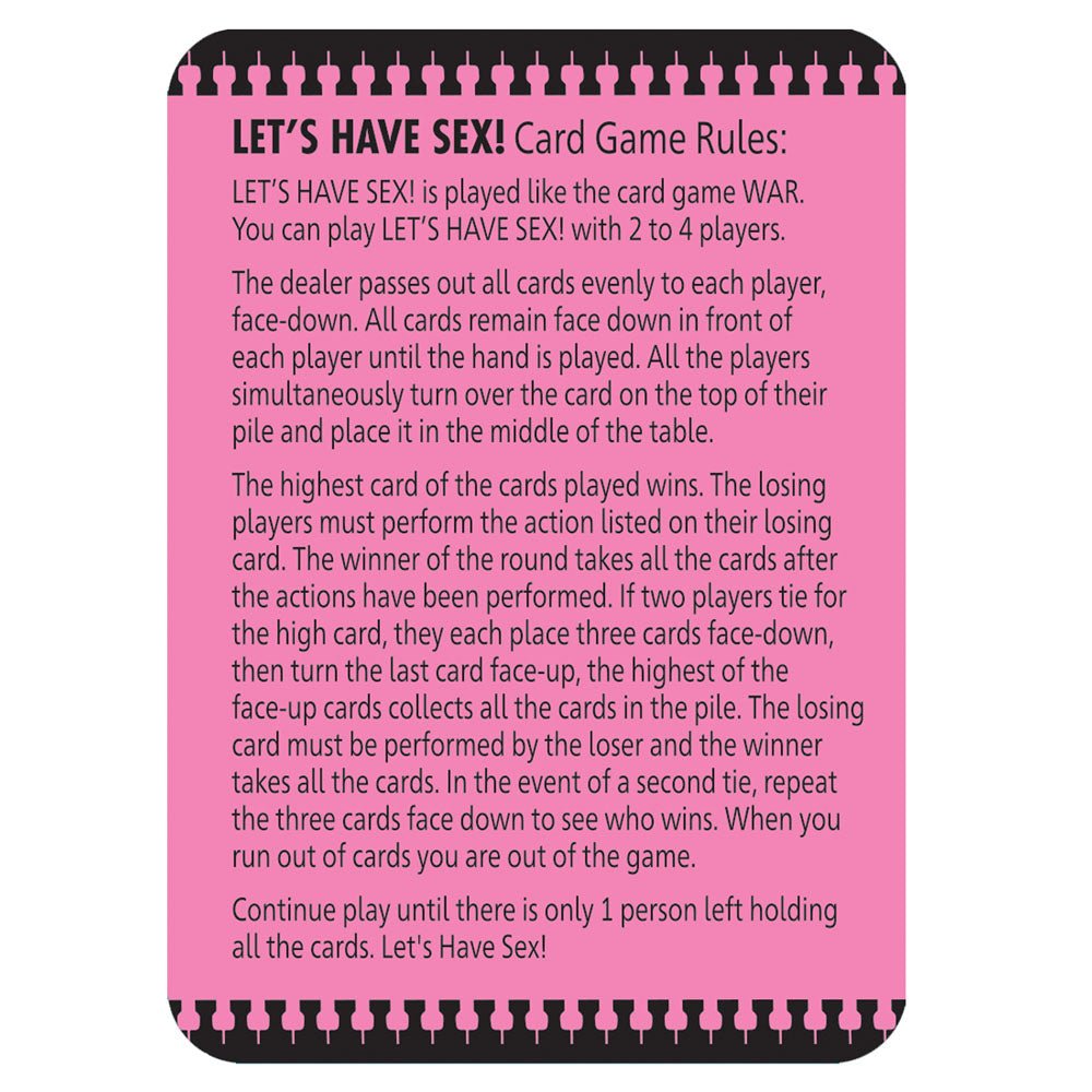 Buy Let's Have Sex - Naughty Card Game – Naughtyhut NZ sex toys online. Discreet delivery & top brands.