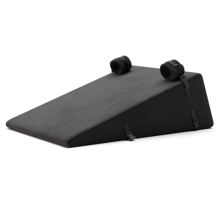 Liberator Black Label Ramp in black with wrist cuffs attached, on white