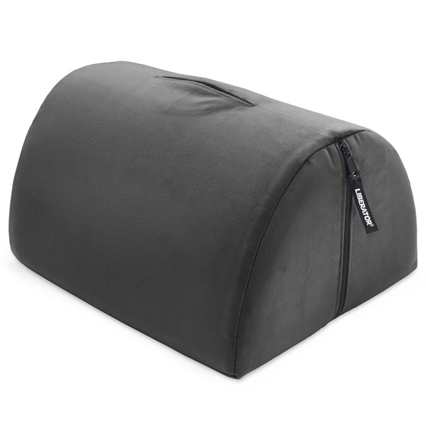 Liberator BonBon toy mount in black, domed cushion with top slot, on white