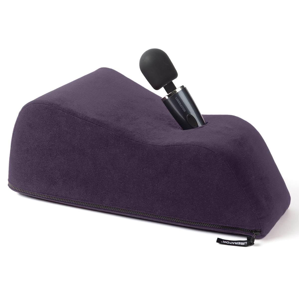 Liberator Wanda wand mount in purple with a black wand fitted, on white