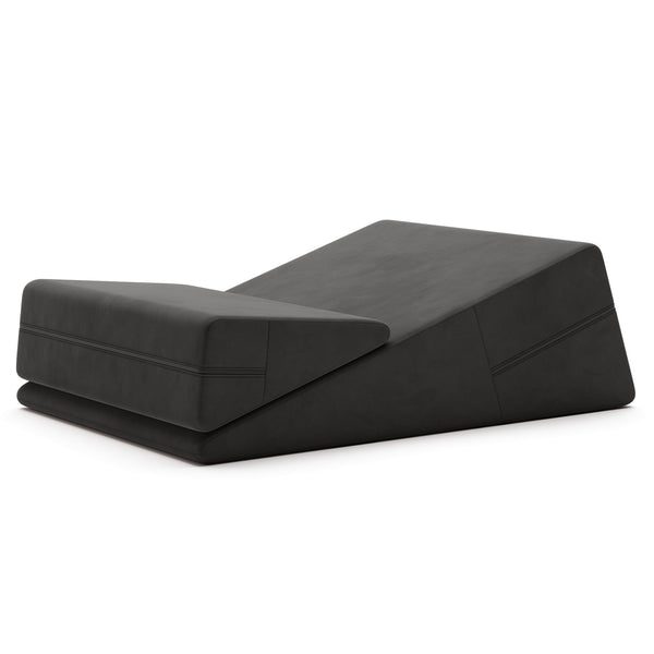 Liberator Wedge and Ramp combo in black, the two pieces stacked, on white