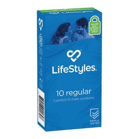 Buy LifeStyles® Regular 10pk – Naughtyhut NZ sex toys online. Discreet delivery & top brands.