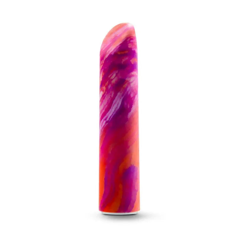 Fiery power bullet upright on white, orange and magenta swirls across the shaft