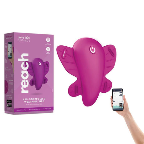 Buy Love Distance REACH - Rose Rechargeable Strap - On Stimulator with App Control – Naughtyhut NZ sex toys online. Discreet delivery & top brands.