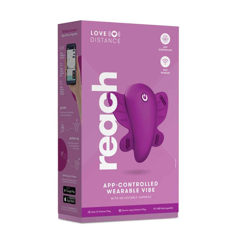 Buy Love Distance REACH - Rose Rechargeable Strap - On Stimulator with App Control – Naughtyhut NZ sex toys online. Discreet delivery & top brands.