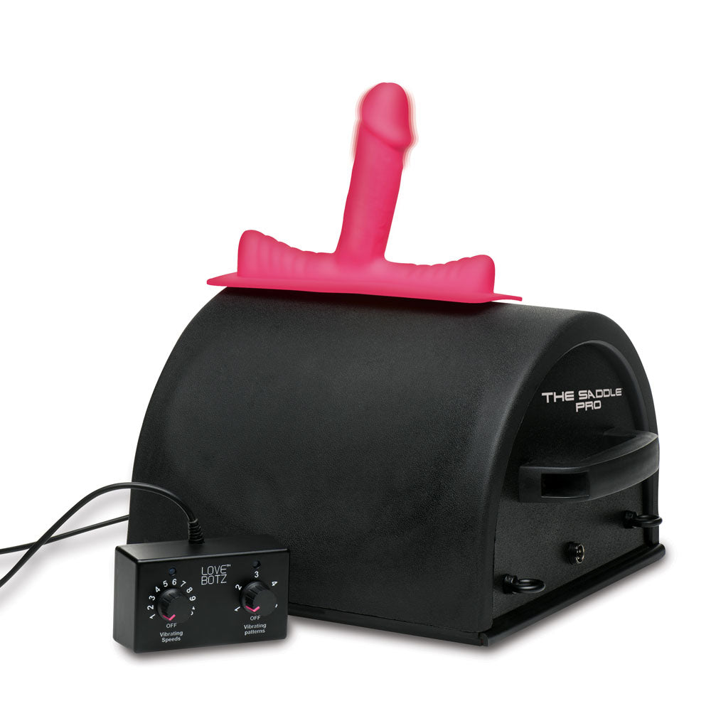 Buy LoveBotz 50X Saddle Pro Sex Machine - Mains Powered Machine with 4 Attachments – Naughtyhut NZ sex toys online. Discreet delivery & top brands.