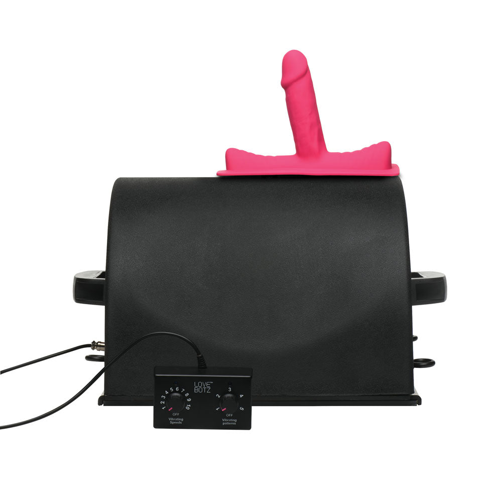 Buy LoveBotz 50X Saddle Pro Sex Machine - Mains Powered Machine with 4 Attachments – Naughtyhut NZ sex toys online. Discreet delivery & top brands.