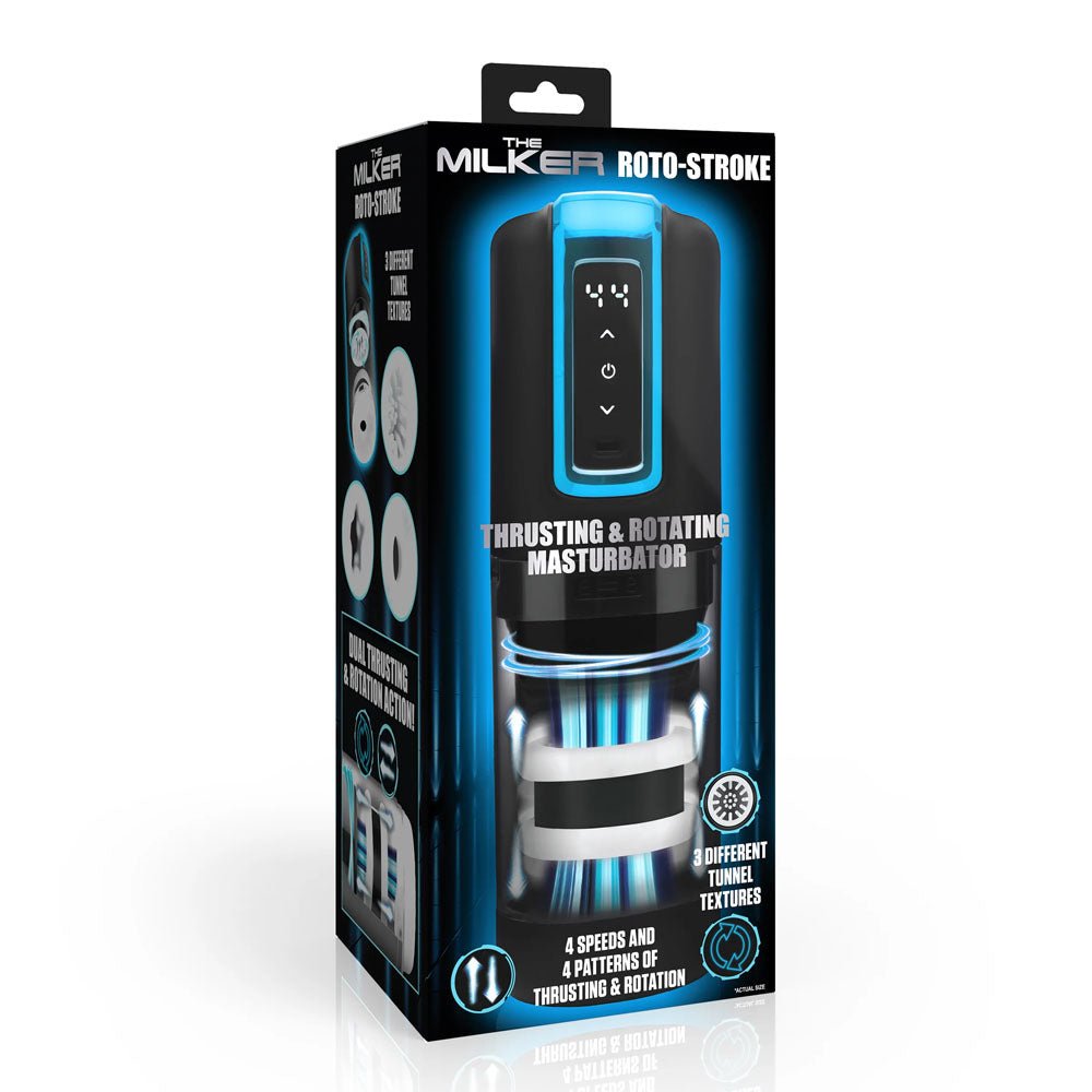 Buy LoveBotz The Milker Roto - Stroke - USB Rechargeable Thrusting & Rotating Male Masturbator – Naughtyhut NZ sex toys online. Discreet delivery & top brands.