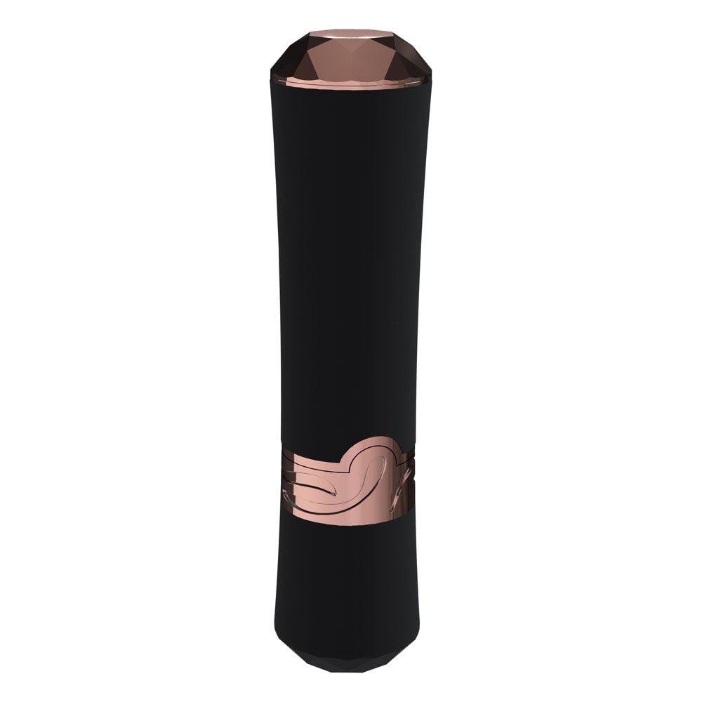 LOVELINE Dahlia - Black - Black/Red 12.5 cm USB Rechargeable Lipstick Vibrator – Sex toys NZ by Naughtyhut. Discreet delivery nationwide.