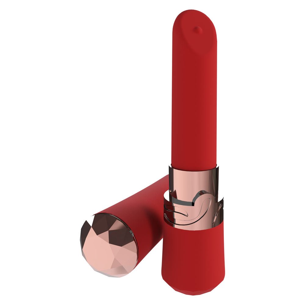 Buy LOVELINE Dahlia - Red - Red 12.5 cm USB Rechargeable Lipstick Vibrator – Naughtyhut NZ sex toys online. Discreet delivery & top brands.