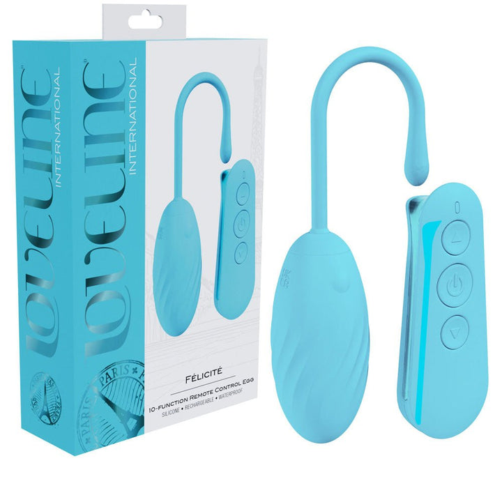 LOVELINE Felicite - Blue - Blue USB Rechargeable Vibrating Egg with Wireless Remote – Sex toys NZ by Naughtyhut. Discreet delivery nationwide.