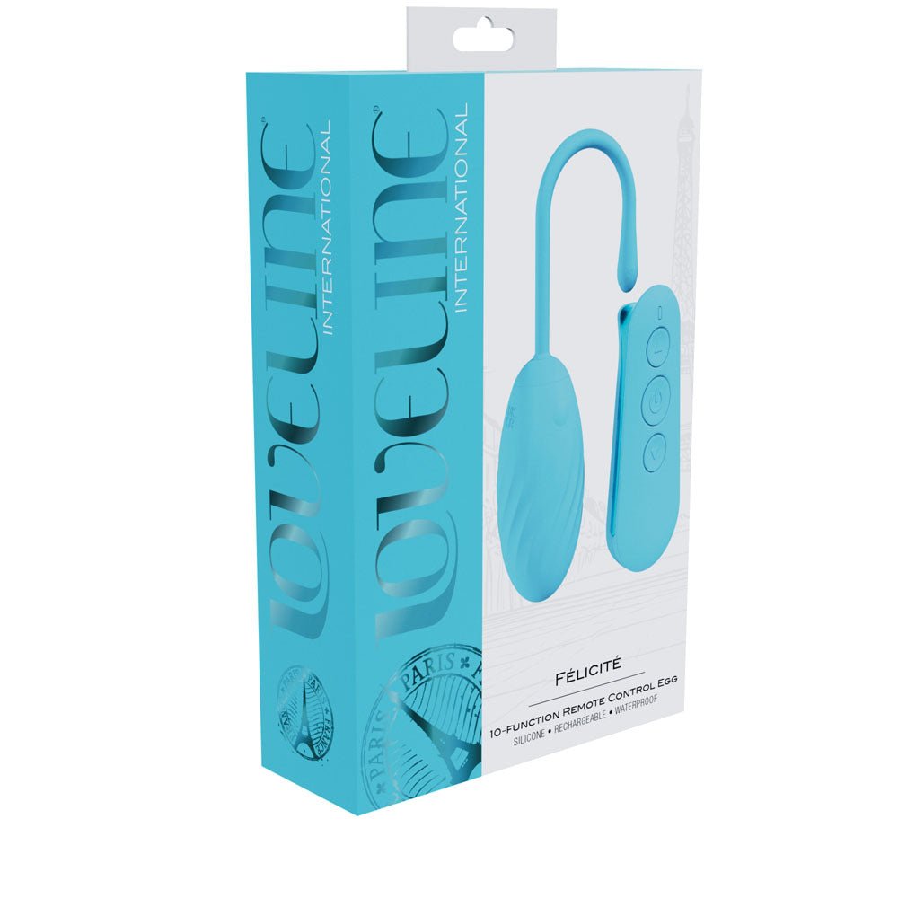 LOVELINE Felicite - Blue - Blue USB Rechargeable Vibrating Egg with Wireless Remote – Sex toys NZ by Naughtyhut. Discreet delivery nationwide.