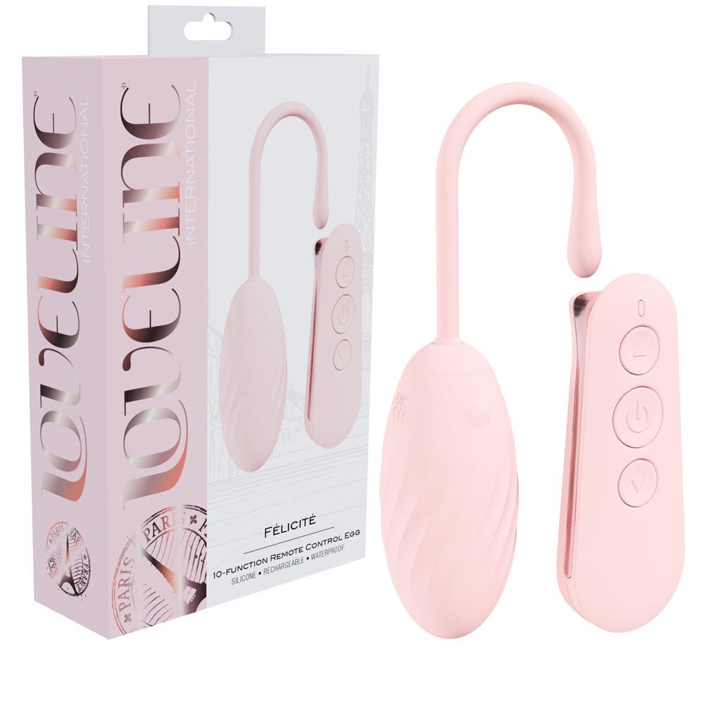 LOVELINE Felicite - Pink - Pink USB Rechargeable Vibrating Egg with Wireless Remote – Sex toys NZ by Naughtyhut. Discreet delivery nationwide.