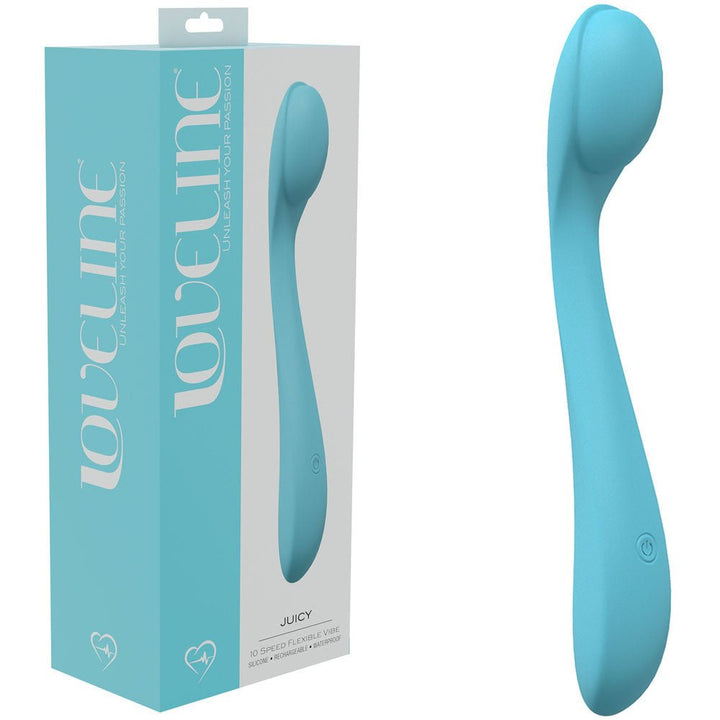 LOVELINE Juicy - Blue - Blue 21.5 cm USB Rechargeable Vibrator – Sex toys NZ by Naughtyhut. Discreet delivery nationwide.