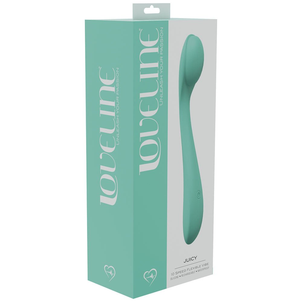 LOVELINE Juicy - Green - GReen 21.5 cm USB Rechargeable Vibrator – Sex toys NZ by Naughtyhut. Discreet delivery nationwide.