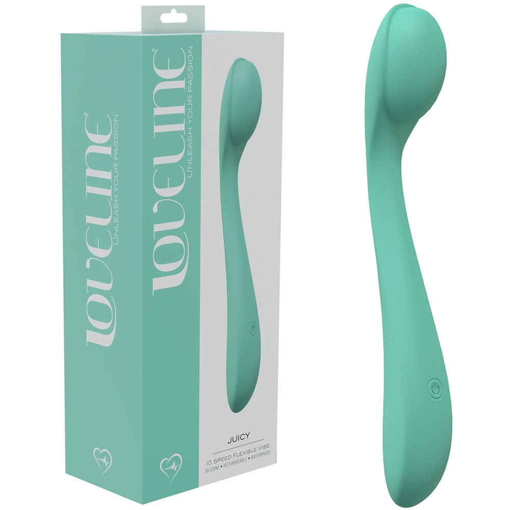 LOVELINE Juicy - Green - GReen 21.5 cm USB Rechargeable Vibrator – Sex toys NZ by Naughtyhut. Discreet delivery nationwide.