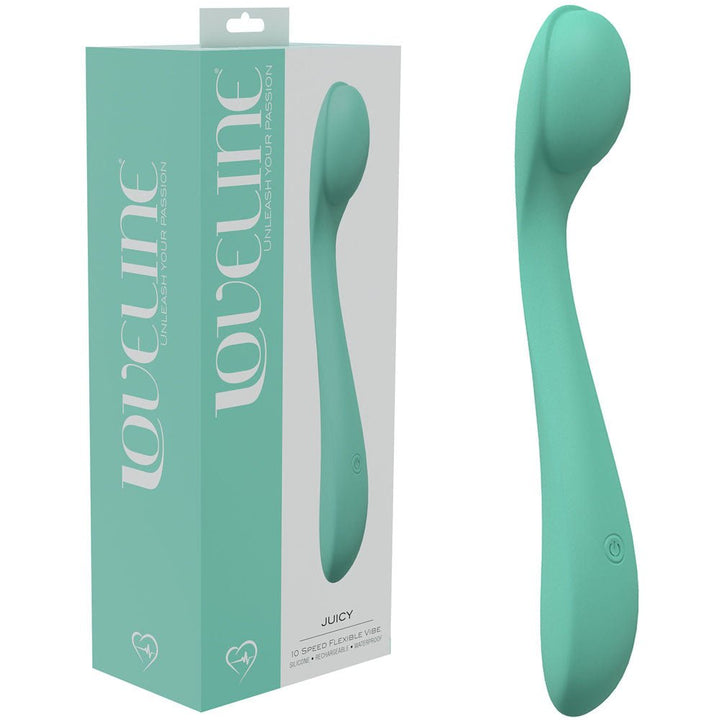 LOVELINE Juicy - Green - GReen 21.5 cm USB Rechargeable Vibrator – Sex toys NZ by Naughtyhut. Discreet delivery nationwide.