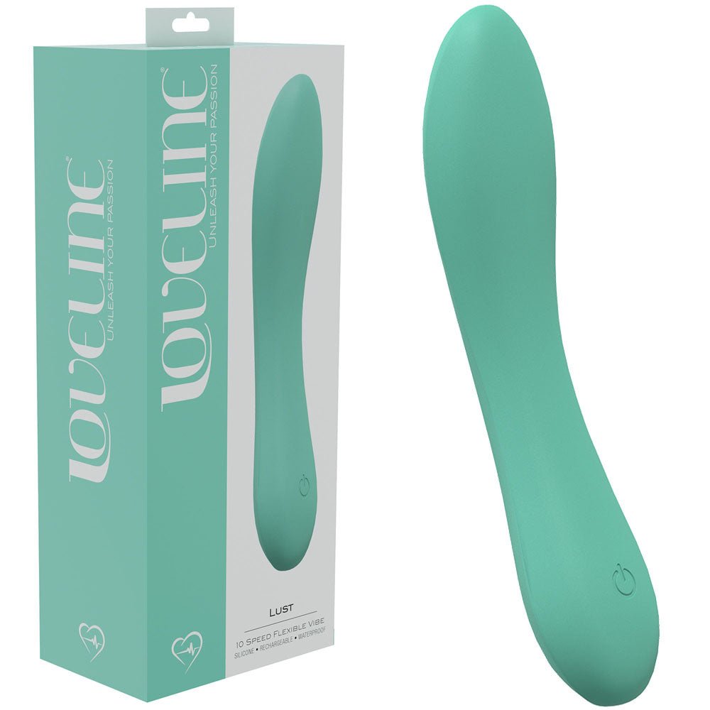LOVELINE Lust - Green - Green 17 cm USB Rechargeable Vibrator – Sex toys NZ by Naughtyhut. Discreet delivery nationwide.