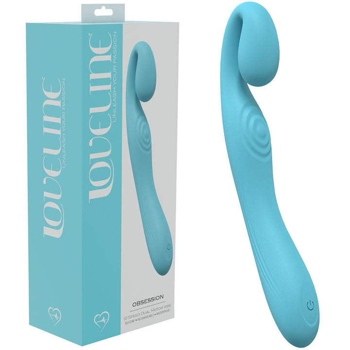 LOVELINE Obsession - Blue - Blue 18.4 cm USB Rechargeable Vibrator – Sex toys NZ by Naughtyhut. Discreet delivery nationwide.