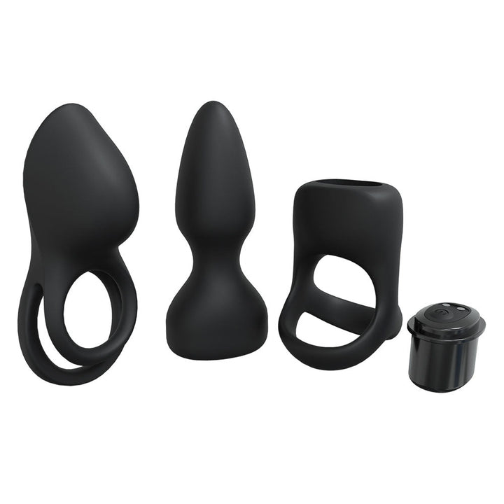 LOVELINE Pleasure Kit - Black - Black USB Rechargeable Male Kit - 3 Piece Set – Sex toys NZ by Naughtyhut. Discreet delivery nationwide.