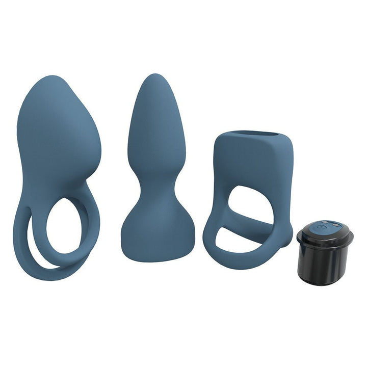 LOVELINE Pleasure Kit - Blue - Blue USB Rechargeable Male Kit - 3 Piece Set – Sex toys NZ by Naughtyhut. Discreet delivery nationwide.