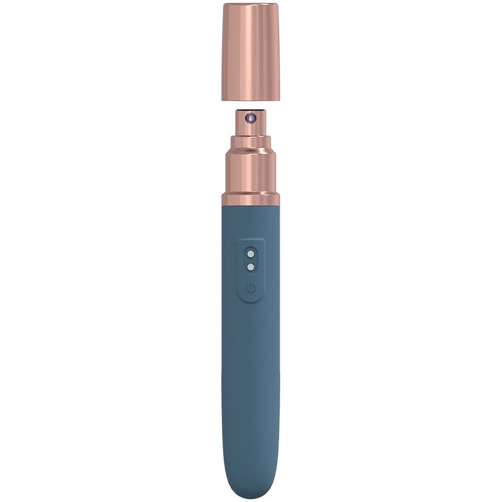 LOVELINE The Traveler - Blue - Blue 17.6 cm USB Rechargeable Vibrator with Lube Applicator – Sex toys NZ by Naughtyhut. Discreet delivery nationwide.