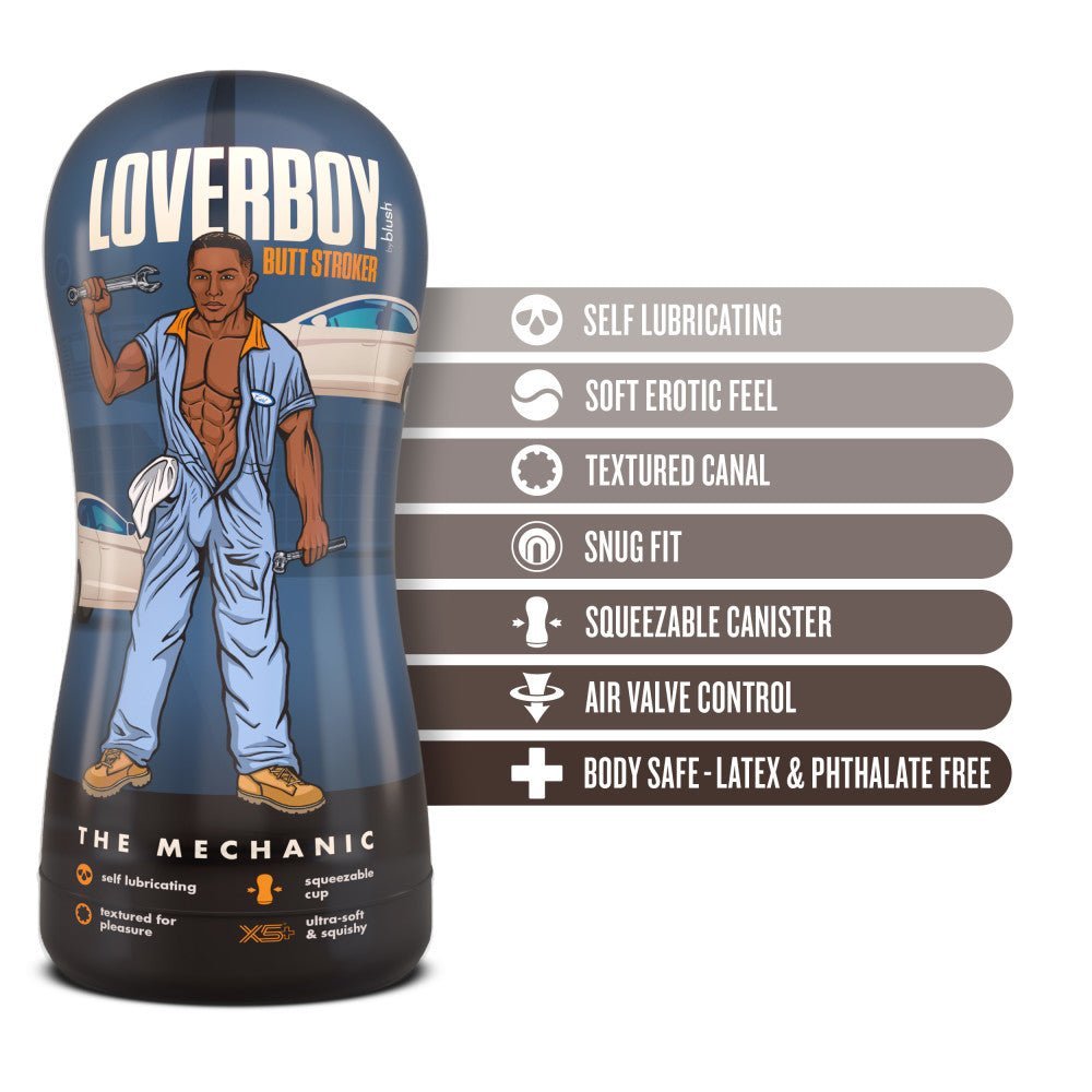 Loverboy The Mechanic - Brown Male Ass Stroker – Sex toys NZ by Naughtyhut. Discreet delivery nationwide.