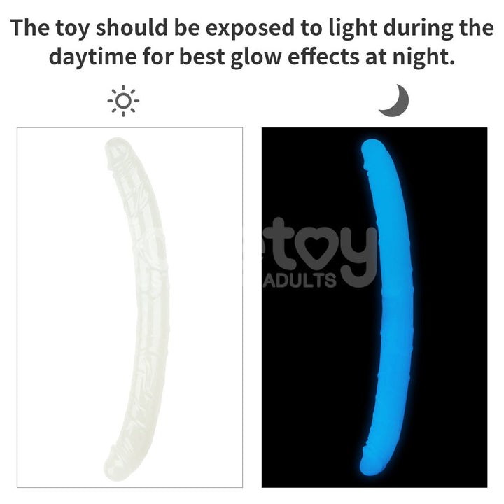 Lumino Play 18.5'' Double Dildo - Glow in the Dark Blue 47 cm Double Dong – Sex toys NZ by Naughtyhut. Discreet delivery nationwide.